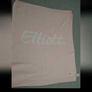 Elliott Pink Knit Blanket in the luxury of our personalized name blankets